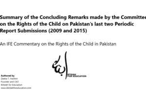 Coverpage IFE commentary on Child Rights in Pakistan
