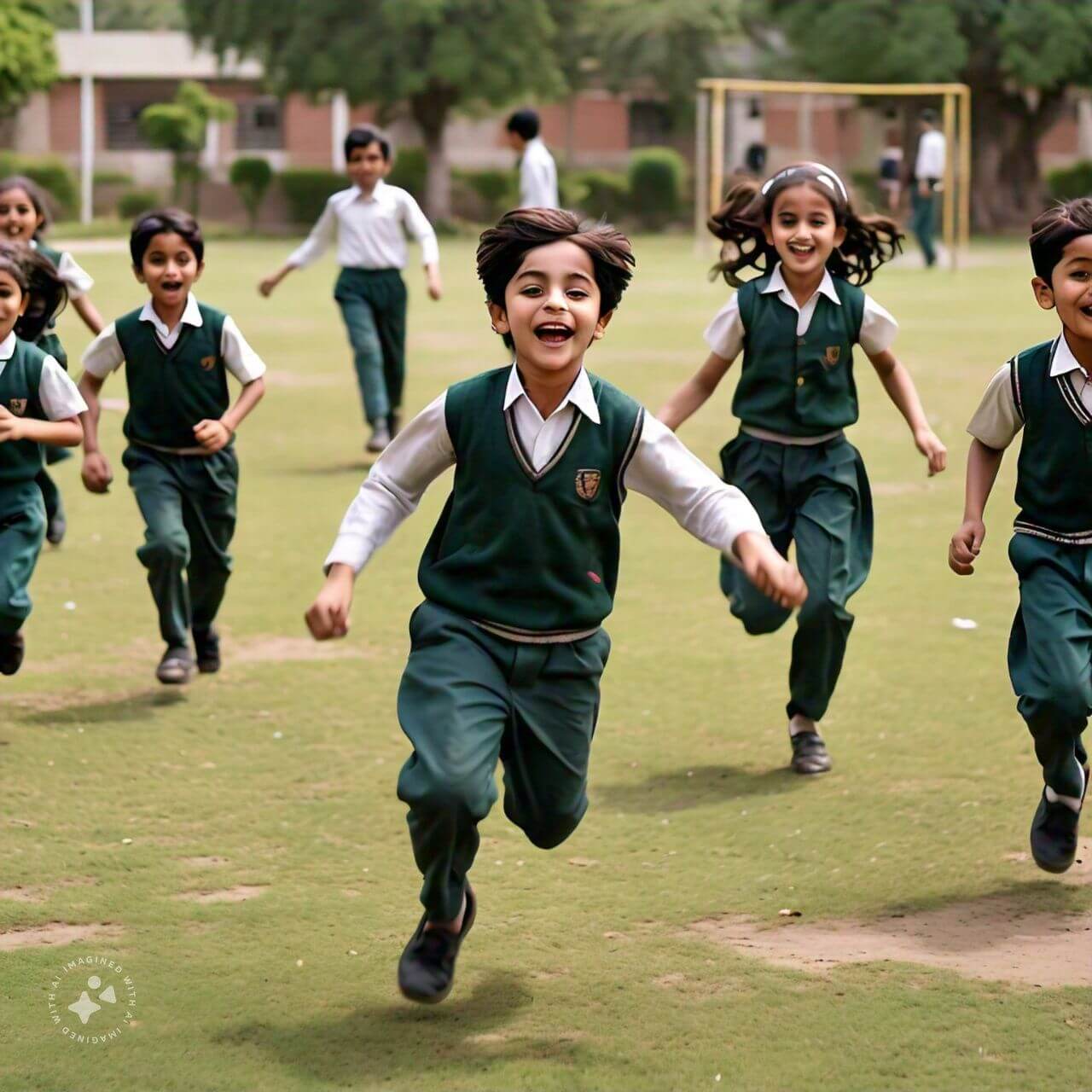 Kids playing in the school